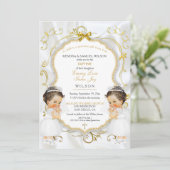 Meisje tweeling doop doopsel goud kaart (Staand voorkant)