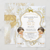 Meisje tweeling doop doopsel goud kaart (Voorkant / Achterkant)