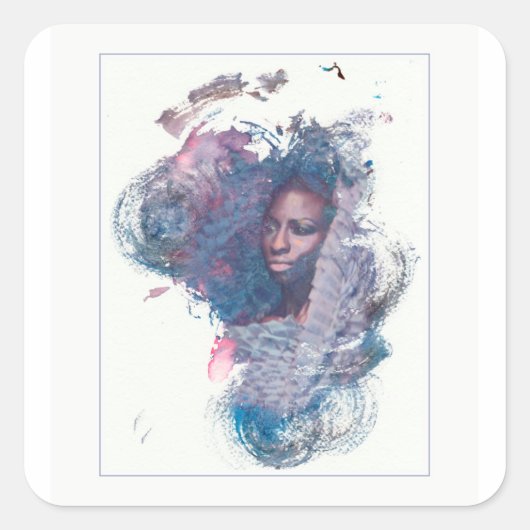 Meisje uit Afrika Vierkante Sticker (Voorkant)