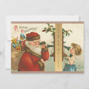 meisje uit de jaren 1910 dat Kerstmis met de kers Kaart