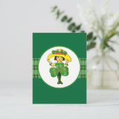 meisje uit Ierland St. Patrick's Day Briefkaart (Staand voorkant)