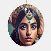 meisje uit India Versierd met goud Keramisch Ornament (Links)