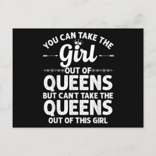 Meisje uit queens ny new york cadeau grappig thuis briefkaart