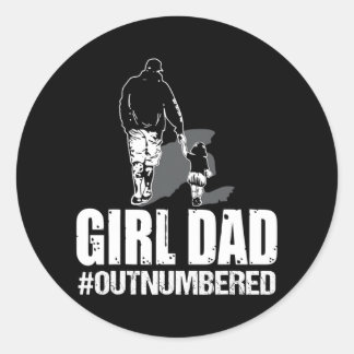 Meisje vader heeft een ouderwetse vaderdag ronde sticker