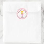 Meisje Valentijn Stickers (roze) - Kinder blonde h (Tas)