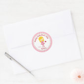 Meisje Valentijn Stickers (roze) - Kinder blonde h (Envelop)