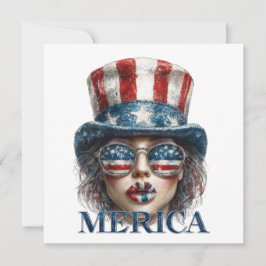 Meisje van Amerika, glamourmeisje op 4 juli met st Kaart