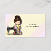 Meisje van de Floral Sewing Machine Visitekaartje (Achterkant)