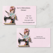 Meisje van de Floral Sewing Machine Visitekaartje (Voorkant / Achterkant)