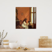 Meisje van de naaimachine Edward Hopper Poster (Keuken)
