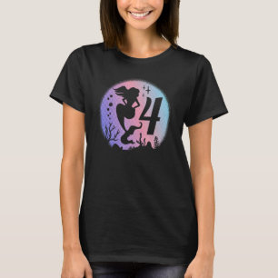 Meisje van de vierde verjaardag Deze zeemeermin is T-shirt