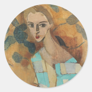 Meisje van Eydtkuhne, H.Schjerfbeck Ronde Sticker