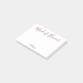  meisje van Honor White en Bourgogne Post-it® Notes (Schuin)