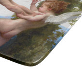 Meisje verdedigt zichzelf tegen het schilderen van snijplank (Hoek)