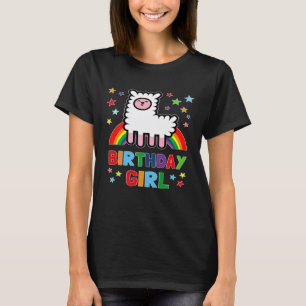 Meisje Verjaardag Alpaca Lama Verjaardag Feest Wol T-shirt