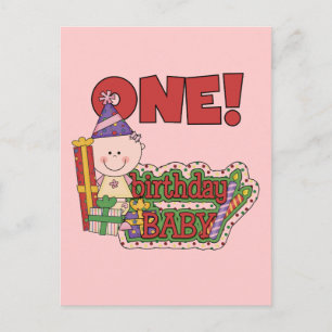 Meisje Verjaardag Baby Tshirts en geschenken Briefkaart