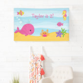 Meisje Verjaardagsfeestachtergrond banner onder he (Insitu)