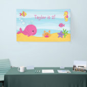 Meisje Verjaardagsfeestachtergrond banner onder he (Beurs)