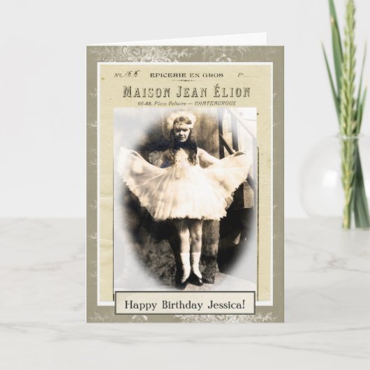  meisje verkleed als Princess Birthday Kaart (Voorkant)