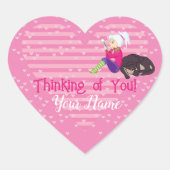 Meisje verliefd hart sticker (Voorkant)