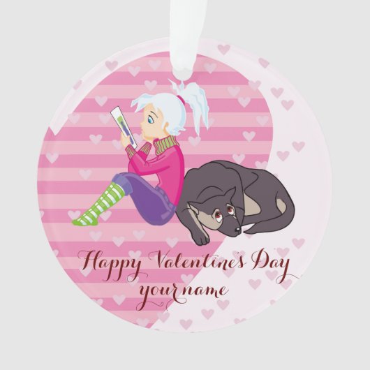 Meisje verliefd ornament (voorkant)