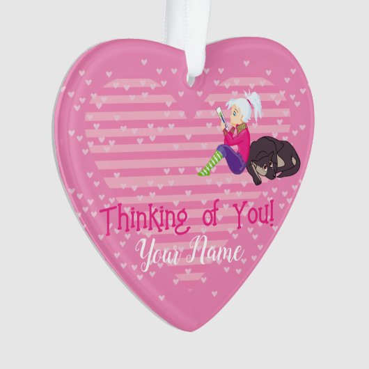 Meisje verliefd ornament (voorkant)