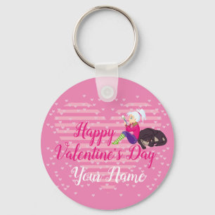 Meisje verliefd sleutelhanger