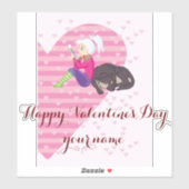 Meisje verliefd sticker (Vel)