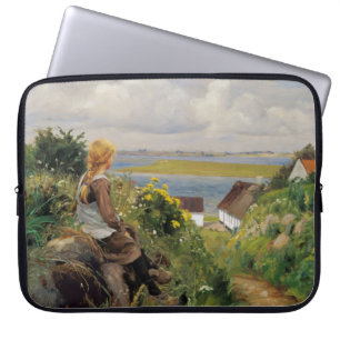 Meisje Verloren in Gedachte (door H.A. Brendekilde Laptop Sleeve