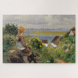 Meisje Verloren in Gedachte (door H.A. Brendekilde Legpuzzel