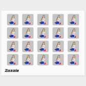 meisje vierkante sticker (Vel)