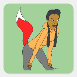 meisje vierkante sticker