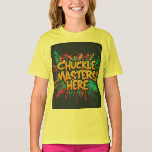 Meisje vindt het leuk om een grinnikmeester T-shir T-shirt