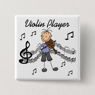 Meisje Vioolspeler T-shirts en Cadeaus Vierkante Button 5,1 Cm