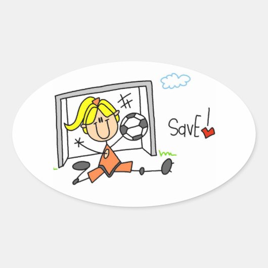 Meisje Voetbal Goal Keeper Stickers (Voorkant)