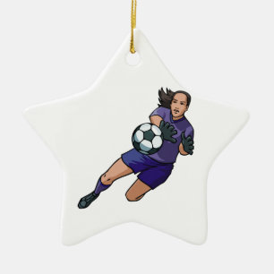 meisje voetbal keeper grafisch keramisch ornament