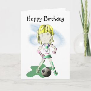 Meisje Voetbal Speler Kunst Kaart