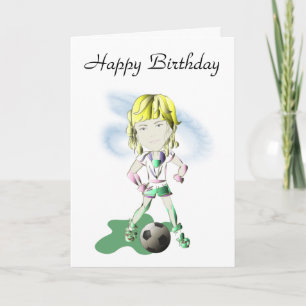 Meisje Voetbal Speler Kunst Kaart