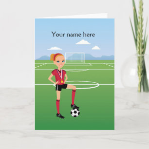 Meisje Voetballer / Voetbalwedstrijd Uitnodiging