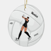 Meisje Volleyball Player Kind Naam Jersey Team Num Keramisch Ornament (Links)