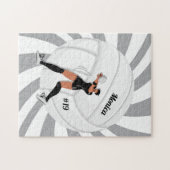 Meisje Volleyball Player Kind Naam Jersey Team Num Legpuzzel (Horizontaal)