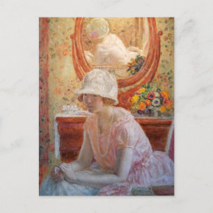 Meisje voor een spiegel Frederick Carl Frieseke Briefkaart