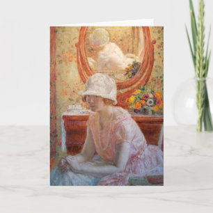 Meisje voor een spiegel Frederick Carl Frieseke Kaart