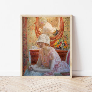 Meisje voor een spiegel   Frederick Carl Frieseke Poster