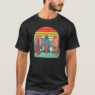 Meisje Vrouw Wandelende Honden En Paarden Hond Pa T-shirt