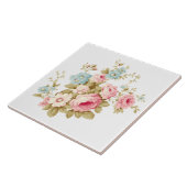 Meisje Vrouwelijk Roze Rozen Tegeltje (Zijkant)