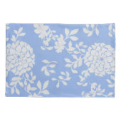 Meisje, Vrouwelijk Wit en Blauw Bloemen Kussensloop (Achterkant-Links)