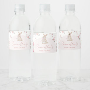 Meisje wat konijntje Baby shower Waterfles Etiket