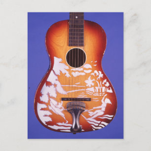 Meisje Waterskiën Mooie Guitar Art Briefkaart