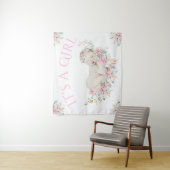 Meisje Waterverf Bloem Baby Shower Achtergrond Ban Wandkleed (In situ)